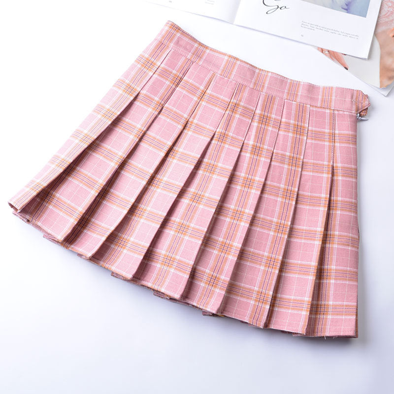 Plaid Short Skirt Slimming Women's Skirt Plaid Short Skirt Slimming Women's Skirt